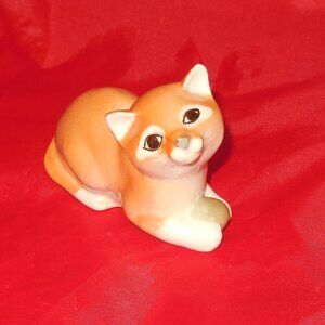 VTG Russian Porcelain LFZ Hand Painted Cat Figurine